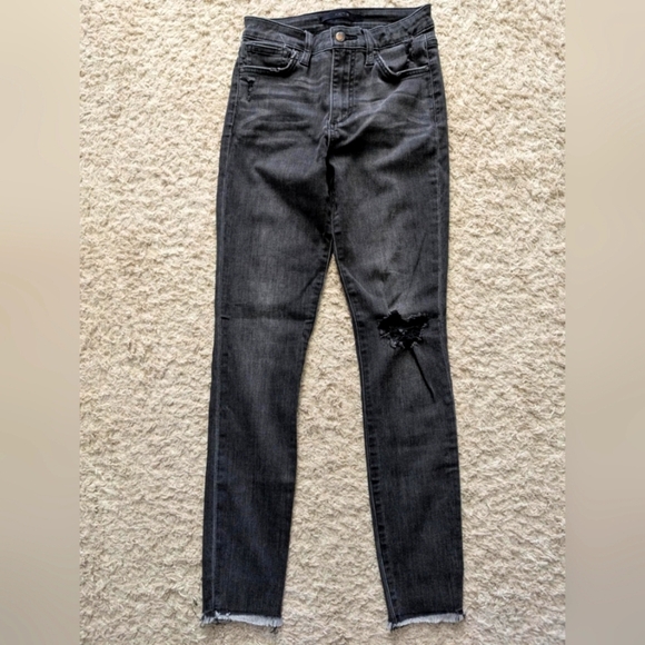 Joes jeans womens black distressed skinny jeans size 25‎ - Picture 1 of 6